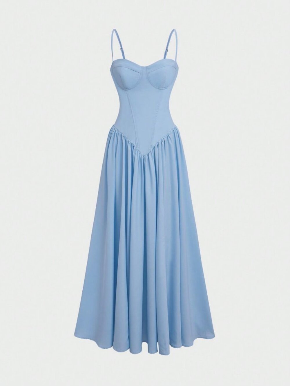 Blue Elegant Women's Romantic Fitted Pleated Dress - Picture 6 of 9